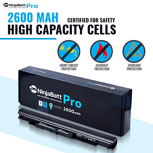 NinjaBatt Pro Battery for HP 807956-001 807957-001 HS04 807611-421 HS03 HSTNN-LB6U 15-AY039WM 15-AY009DX 15-AY061NR 15-BA009DX TPN-I119 15-AY041WM 255 G5 HSO4, Premium Cells - [4 Cells/2600mAh]