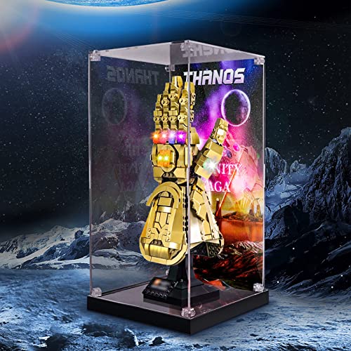 LMTIC Acrylic Display Case for Lego Infinity Gauntlet 76191 Collectible Building Kit Display Cases for Lego 76191 Collectibles Display Box Storage,Dust-Free,Clear(Only Display Box)