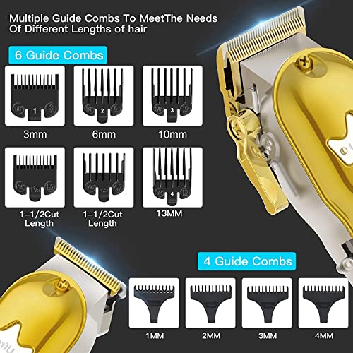 Ufree Hair Clippers for Men + T-Blade Trimmer Kit, Professional Hair Cutting Kit Beard Trimmer Barbers Clippers for Men Women Kids Clipper Set Cordless & LED Display (Gold)