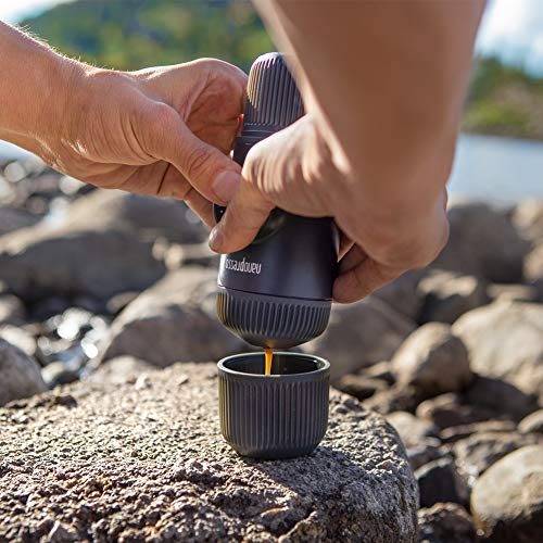 WACACO Nanopresso Portable Espresso Maker, Upgrade Version of Minipresso, 18 Bar Pressure Hand Coffee Maker, Travel Gadgets, Manually Operated, Compatible with Ground Coffee, Perfect for Camping