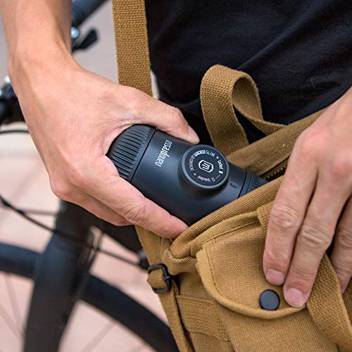 WACACO Nanopresso Portable Espresso Maker, Upgrade Version of Minipresso, 18 Bar Pressure Hand Coffee Maker, Travel Gadgets, Manually Operated, Compatible with Ground Coffee, Perfect for Camping