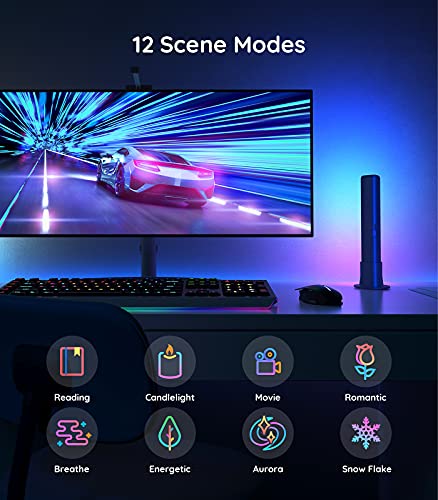 Govee LED Smart Light Bars with Camera, RGBIC Ambiance Backlights, Music Sync Kit Works with Alexa & Google Assistant, 12 Preset Modes LED Play Light Bar for 27-45 inch Gaming, PC, TV, Room