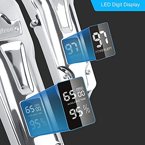Ufree Hair Clippers for Men + T-Blade Trimmer Kit, Professional Hair Cutting Kit Beard Trimmer Barbers Clippers for Men Women Kids Clipper Set Cordless & LED Display (Silver)