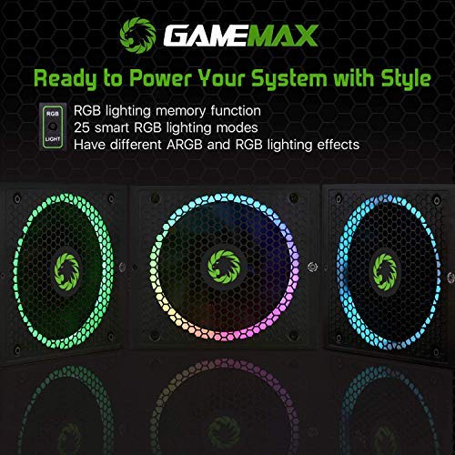 Power Supply 750W Fully Modular 80+ Gold Certified with ARGB Light Mode, G750-RGB