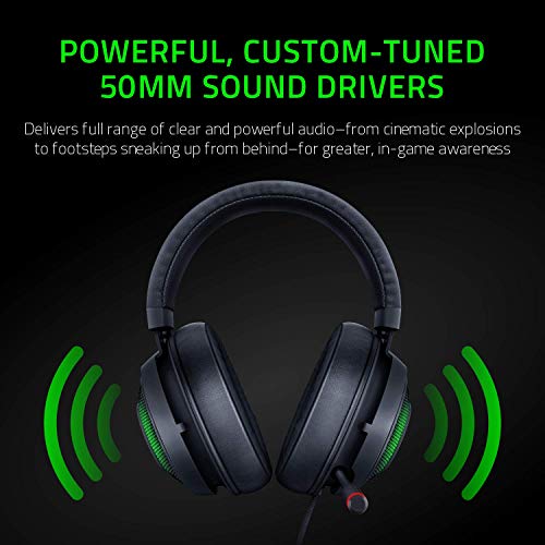 Razer Kraken Ultimate RGB USB Gaming Headset: THX 7.1 Spatial Surround Sound - Chroma RGB Lighting - Retractable Active Noise Cancelling Mic - Aluminum & Steel Frame - for PC - Classic Black