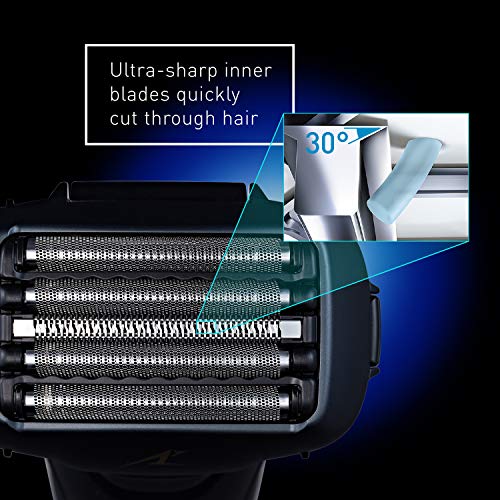 Panasonic Electric Razor for Men, Electric Shaver, ARC5 with Premium Automatic Cleaning and Charging Station, Wet Dry Shaver Men, Cordless Razor, with Pop-Up Trimmer ES-LV97-K, Black