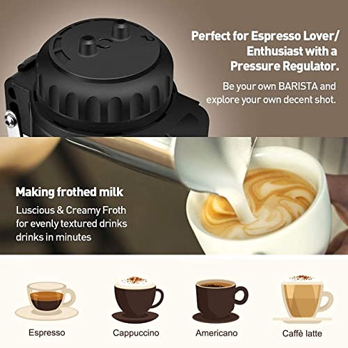 STARESSO Manual Espresso Machines, Portable Coffee Maker with Detachable Stand for Double Sharing