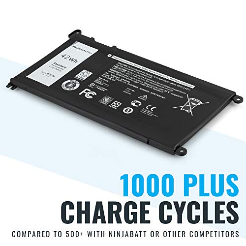 NinjaBatt Battery for Dell WDX0R P69G Inspiron 13 15 5000 7000 5570 5567 7579 5578 5568 7569 5579 5565 7573 13 7378 5378 7368 5379 5368 7375 17 5767 Y3F7Y - [42Wh/11.4v]