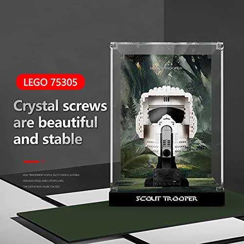 LMTIC Acrylic Display Case for Lego Scout Trooper Helmet 75305 Collectible Building Toy Display Cases for Lego 75305 Collectibles Display Box Storage,Dust-Free,Clear(Only Display Box)