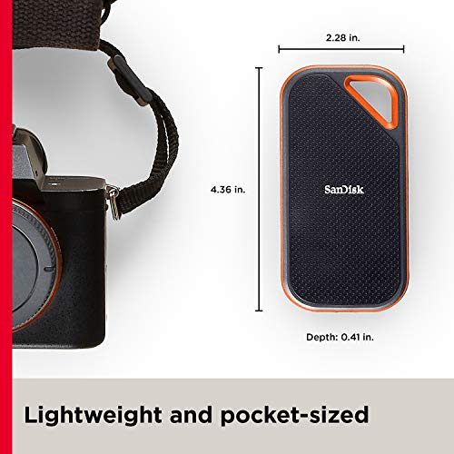 SanDisk 2TB Extreme PRO Portable SSD - Up to 2000MB/s - USB-C, USB 3.2 Gen 2x2 - External Solid State Drive - SDSSDE81-2T00-G25