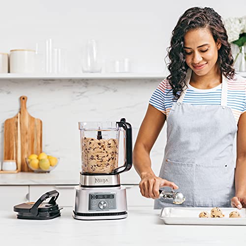 Ninja Foodi SS201 - Licuadora de potencia y procesador de alimentos 3 en 1, mezclador de masa y procesador de alimentos 1400WP smartTORQUE 6 preajustes Auto-iQ
