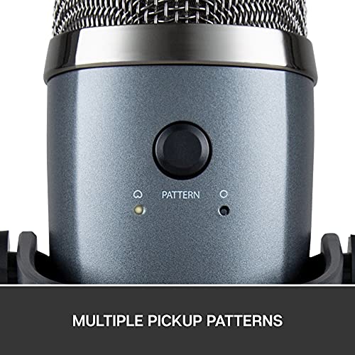 Blue Yeti Nano Premium USB Microphone for Recording, Streaming, Gaming, Podcasting on PC and Mac, Condenser Mic with Blue VO!CE Effects, Cardioid and Omni, No-Latency Monitoring - Shadow Grey