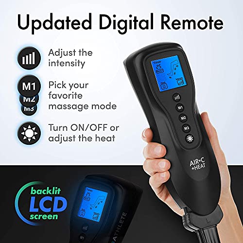 Reathlete Leg Massager, Air Compression for Circulation Calf Feet Thigh Massage, Muscle Pain Relief, Sequential Boots Device with Handheld Controller with Knee Heat Function…