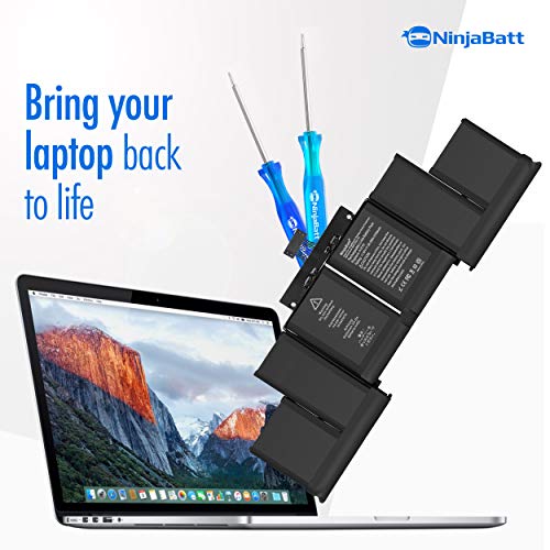 NinjaBatt Battery A1398 A1618 for Apple MacBook Pro Retina 15" [Mid 2015 Year ONLY]- Long Lasting [11.36V/99.5Wh]