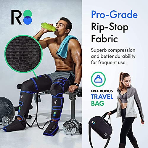 Reathlete Leg Massager, Air Compression for Circulation Calf Feet Thigh Massage, Muscle Pain Relief, Sequential Boots Device with Handheld Controller with Knee Heat Function…