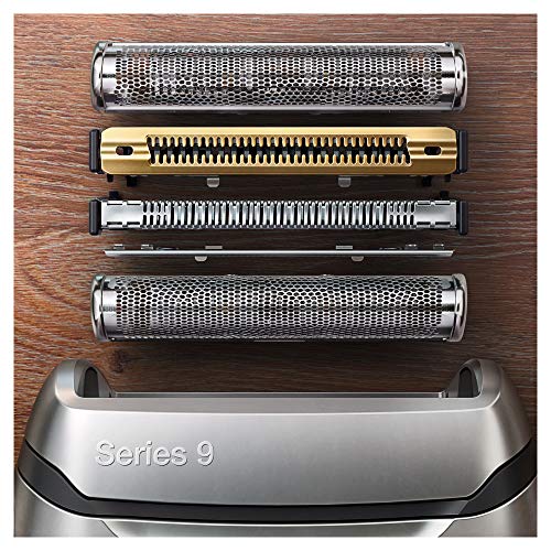 Braun Electric Razor for Men With Precision Beard Trimmer, Rechargeable, Wet & Dry Foil Shaver, Clean & Charge Station & Travel Case, Silver, 3 Piece Set
