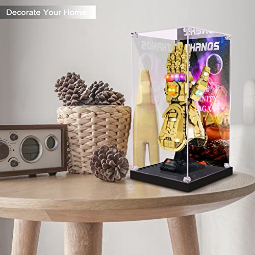 LMTIC Acrylic Display Case for Lego Infinity Gauntlet 76191 Collectible Building Kit Display Cases for Lego 76191 Collectibles Display Box Storage,Dust-Free,Clear(Only Display Box)