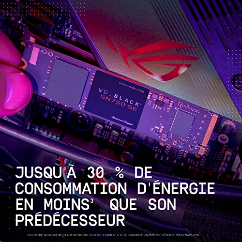 WD_Black 500GB SN750 SE NVMe - Disco Sólido SSD Gamer, Gen4 PCIe, M.2 2280, hasta 3,600 MB/s, WDS500G1B0E