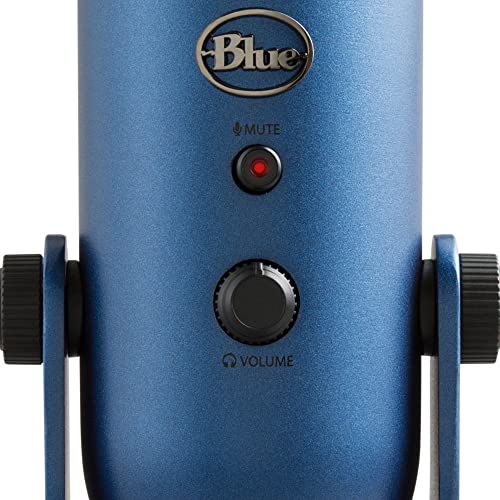 Blue Yeti USB Mic for Recording and Streaming on PC and Mac, Blue VO!CE Effects, 4 Pickup Patterns, Headphone Output and Volume Control, Adjustable Stand, Plug and Play – Midnight Blue