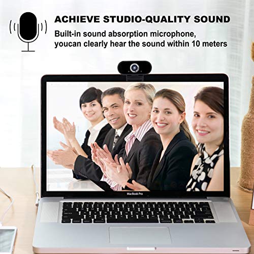 Konnek Stein Webcam with Microphone, HD 1080P Computer Camera with Tripod, Plug and Play, Streaming Webcam for Video Calling, Conferencing, Compatible with Windows 10, 8, 7, XP and Mac OSX