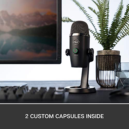 Blue Yeti Nano Premium Condenser USB Microphone with Multiple Pickup Patterns & No-Latency Monitoring for Recording and Streaming on PC & Mac - Blackout