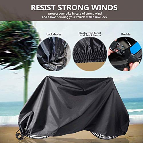 PUBAMALL Funda de Bicicleta - Resistente al Agua y Anti-UV - Cubiertas de Almacenamiento para Bicicletas de montaña y Carretera (Negro)