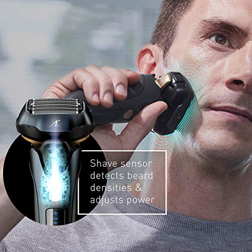 Panasonic Electric Razor for Men, Electric Shaver, ARC5 with Premium Automatic Cleaning and Charging Station, Wet Dry Shaver Men, Cordless Razor, with Pop-Up Trimmer ES-LV97-K, Black