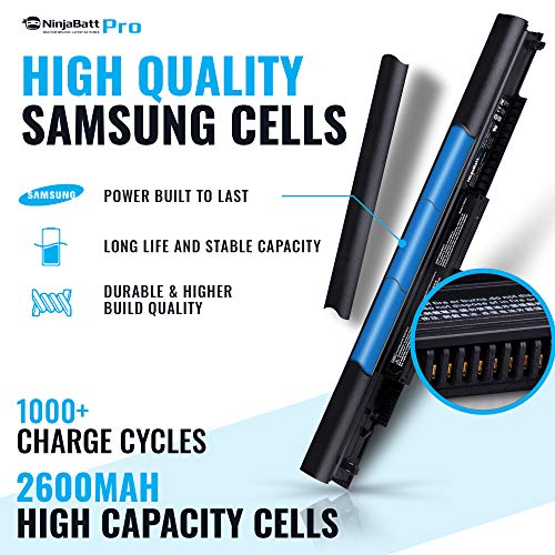 NinjaBatt Pro Battery for HP 807956-001 807957-001 HS04 807611-421 HS03 HSTNN-LB6U 15-AY039WM 15-AY009DX 15-AY061NR 15-BA009DX TPN-I119 15-AY041WM 255 G5 HSO4, Premium Cells - [4 Cells/2600mAh]