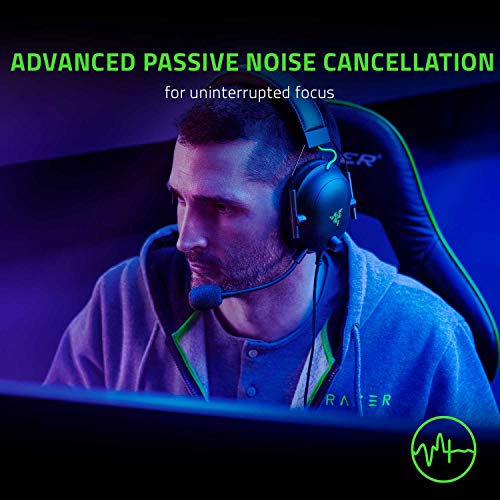 Razer BlackShark V2 Gaming Headset: THX 7.1 Spatial Surround Sound - 50mm Drivers - Detachable Mic - PC, PS4, PS5, Switch, Xbox One, Xbox Series X & S, Mobile - 3.5 mm Audio Jack & USB DAC - Black