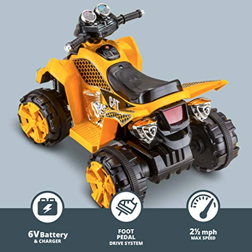 Kid Trax Caterpillar ATV Toddler Ride On Toy, 6 Volt Battery, 3-5 Years, Max Rider Weight of 60 lbs, Single Rider, CAT ATV (KT1349I)