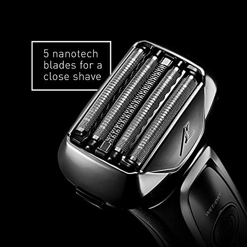 Panasonic Arc5 Electric Razor for Men, 5 Blades Shaver and Trimmer - Sensor Technology, Automatic Clean and Charge Station, Wet Dry, Silver