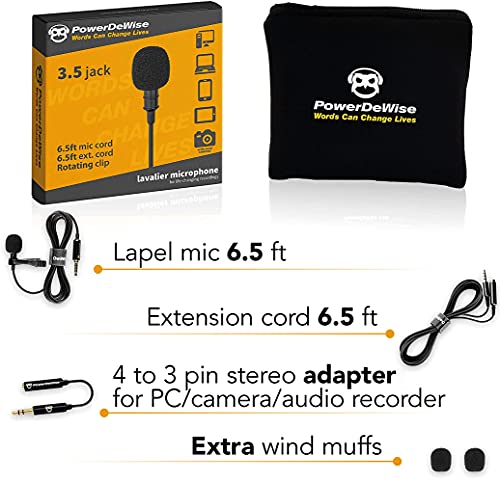 Micrófono Omnidireccional de Solapa Lavalier Profesional PowerDeWise