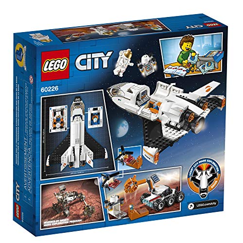 LEGO City Space Mars Research Shuttle 60226 Space Shuttle Toy Building Kit with Mars Rover and Astronaut Minifigures, Top STEM Toy for Boys and Girls (273 Pieces)